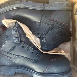 Red Wing Shoes Black Boots with Red Stitching